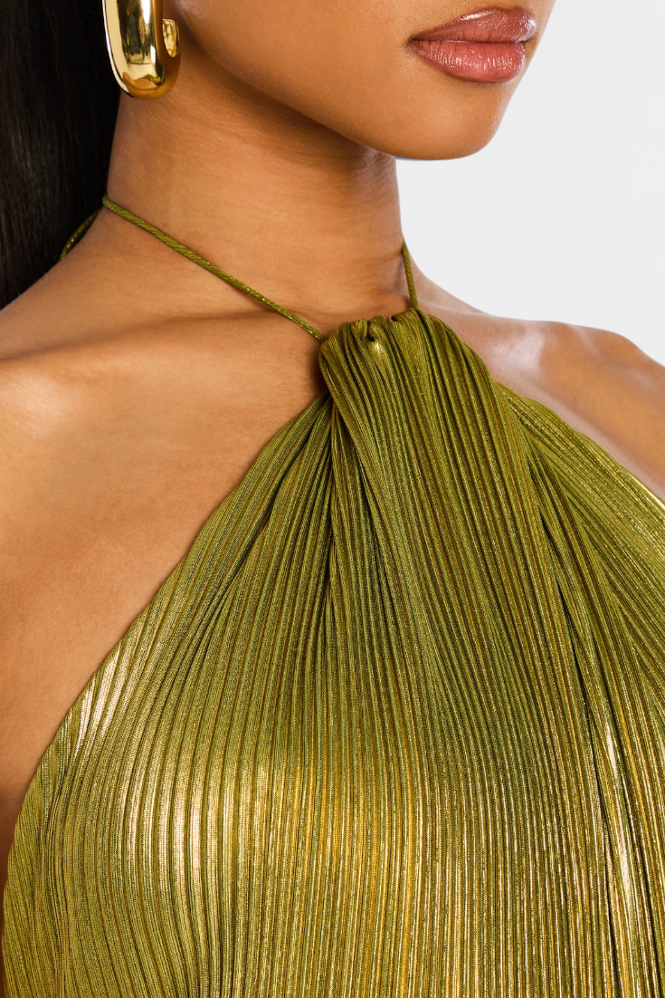 Elena – Halter Glow Maxi Dress