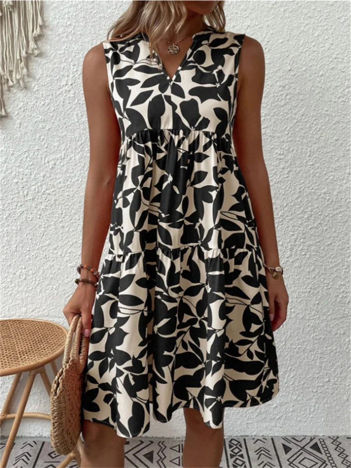 Allegra – Leaf Print Summer Dress