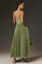 Elise – Asymmetrical Pleated Dress