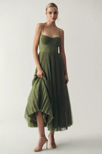 Elise – Asymmetrical Pleated Dress