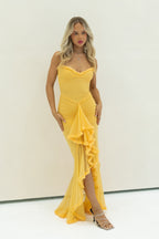 Lila – Cascading Detail Evening Dress