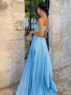Elena – Soft Pleated Halterneck Dress
