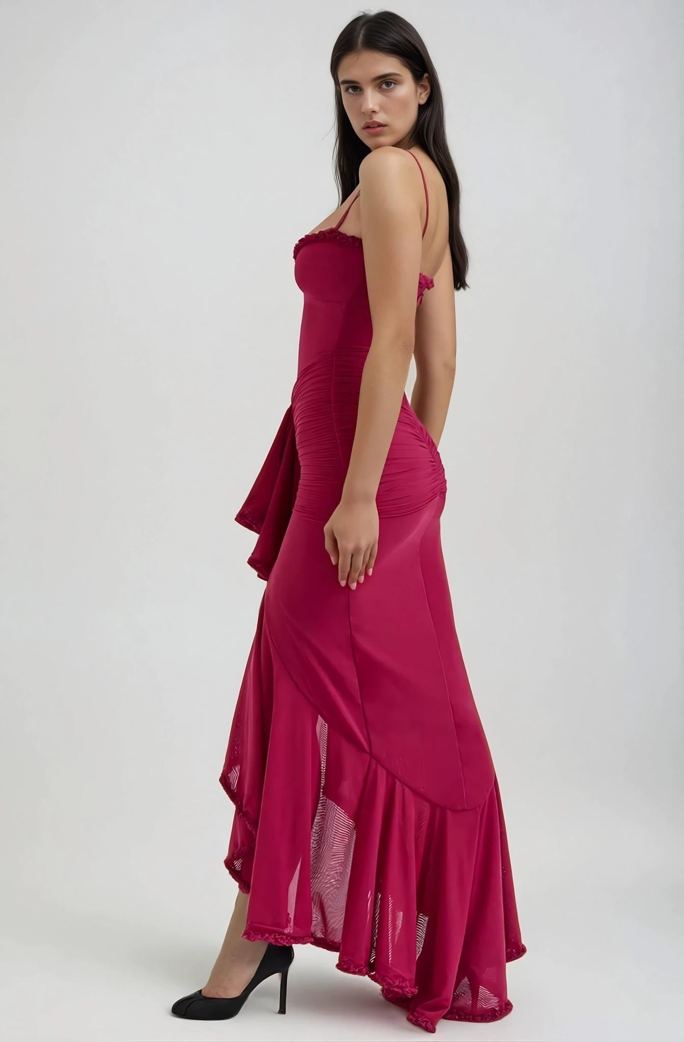 Lila – Cascading Detail Evening Dress