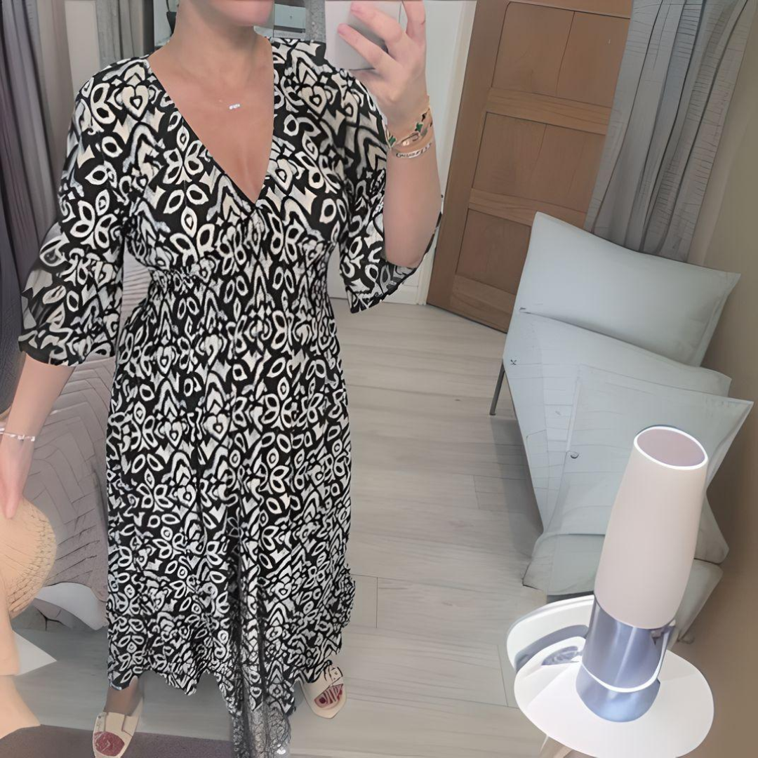 Ruby – Bold Boho Print Dress