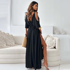 Julia – Plunge Neck Dress with Side Slit
